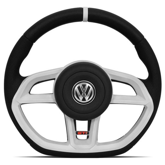 Imagem de Volante Modelo Golf GTI Vision Branco Acionador de Buzina Universal Gol Parati Saveiro Voyage