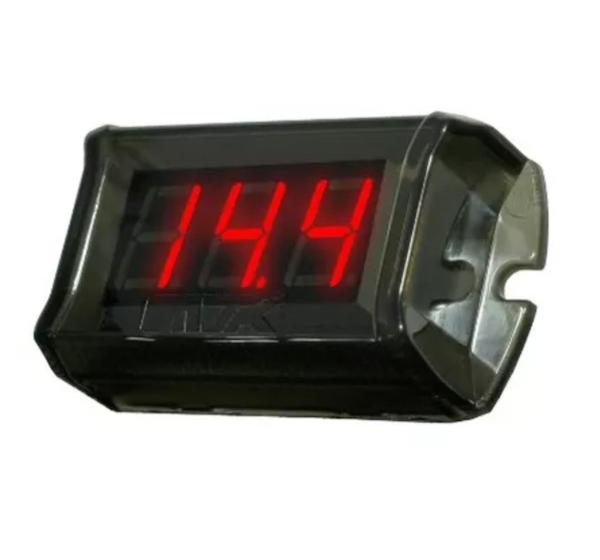 Imagem de Voltímetro Digital Ajk Nano Black 12v E 24v Display Vermelho