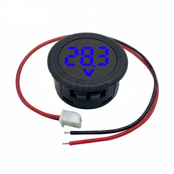 Imagem de Voltimetro digital redondo DC 4-100V 2 fios MaxPow MP0050
