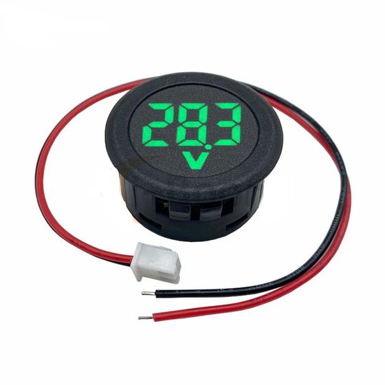 Imagem de Voltimetro digital redondo DC 4-100V 2 fios MaxPow MP0050