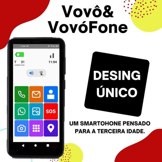 Imagem de Vovô&vovófone 4g 32gb+2gb ram tela grande 6.1 dual zap face - MULTILASER