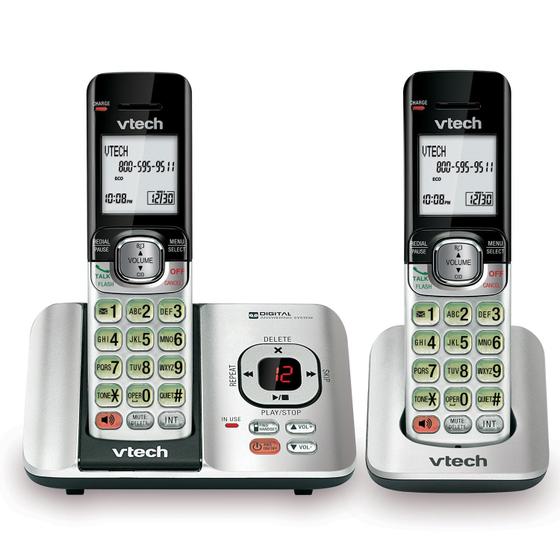 Imagem de VTech CS6529-2 DECT 6.0 Sistema de Atendimento Telefônico com ID do Chamador/Chamada em Espera, 2 Aparelhos Sem Fio, Prateado/Preto