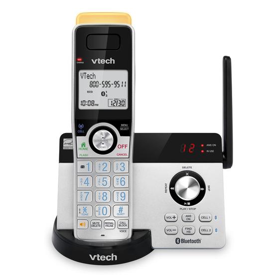 Imagem de VTECH IS8121 Super Long Range até 2300 Pés DECT 6.0 Bluetooth Expandível Telefone Sem Fio para Casa com Secretária Eletrônica, Bloqueio de Chamadas, Conexão à Célula, Interfone e Expansível para 5 Aparelhos