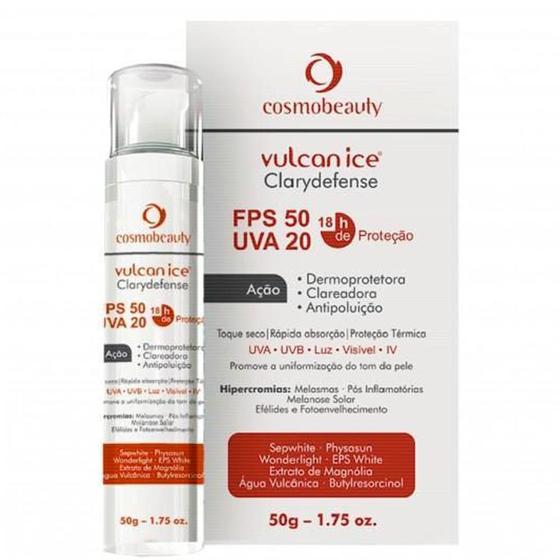 Imagem de Vulcan Ice Clarydefense FPS50 Protetor Solar Cosmobeauty 50g