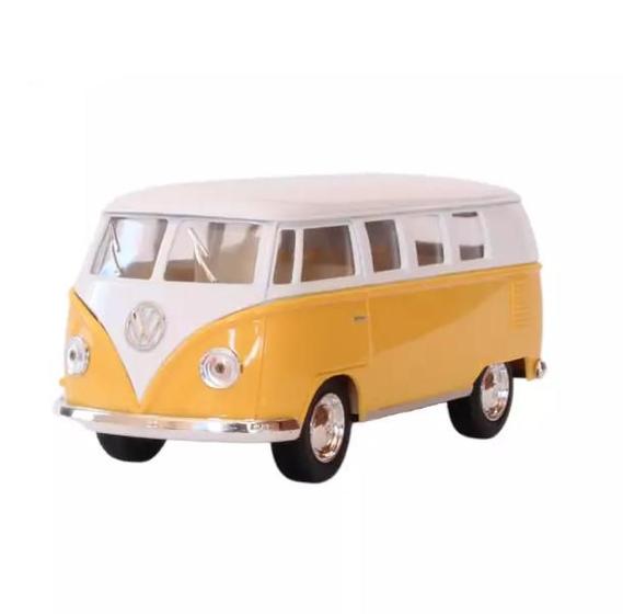 Imagem de Vw Kombi Nacional Metal 1962 Kinsmart 1:32 Amarelo