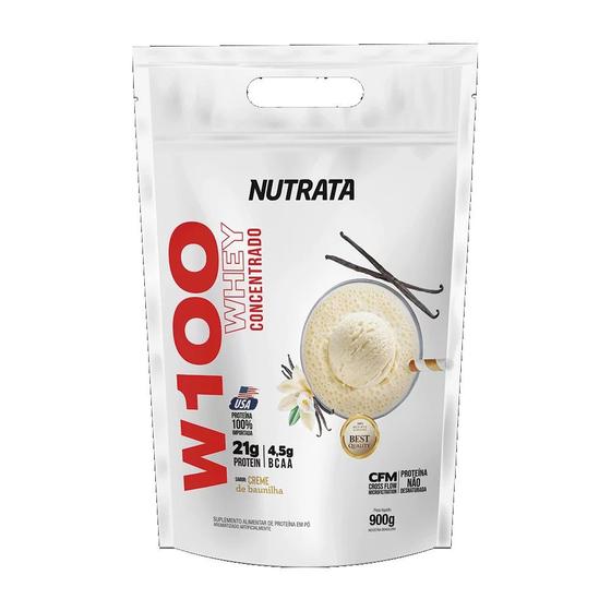 Imagem de W100 whey concentrado baunilha 900g refil - nutrata