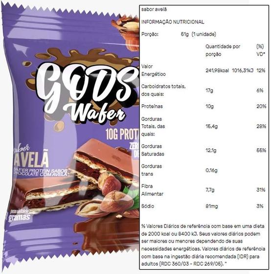 Imagem de Wafer Protein Gods Wafer 10G Proteinas 51G Canibal Inc Avela