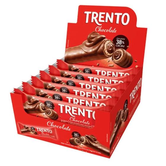 Imagem de Wafer Recheado Trento Chocolate 38% Cacau Display 16x32g Peccin