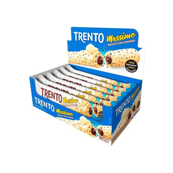 Imagem de Wafer Recheado Trento Massimo Branco Com Cookies 16x30g Display 480g Peccin