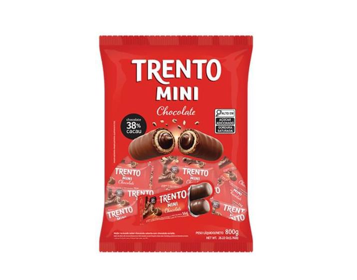 Wafer Trento Mini Sabor Chocolate - Pacote 800G - Peccin - Wafer ...