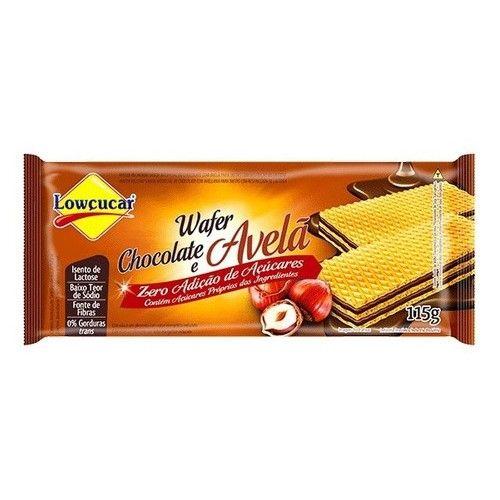 Imagem de Wafer Zero Açúcar Lowçucar Avelã 115g - Kit 3 Unidades