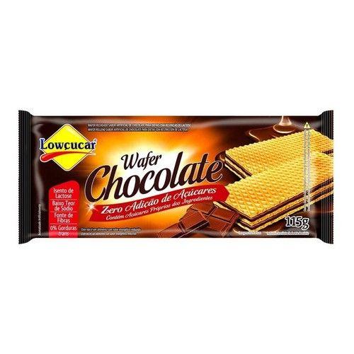 Imagem de Wafer Zero Açúcar Lowçucar Chocolate 115g - Kit 3 Unidades