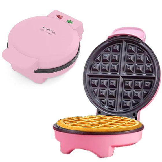 Imagem de Waffle Maker Britânia  Bwm05rs Premium Antiaderente Rosa 850W 127V