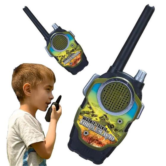 Imagem de Walkie Talk De Brinquedo Infantil Rádio Comunicador Militar Camuflado