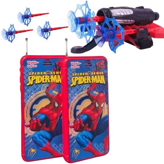 Imagem de Walkie Talkie Infantil + Lançador Dardo Mod: Homem Aranha
