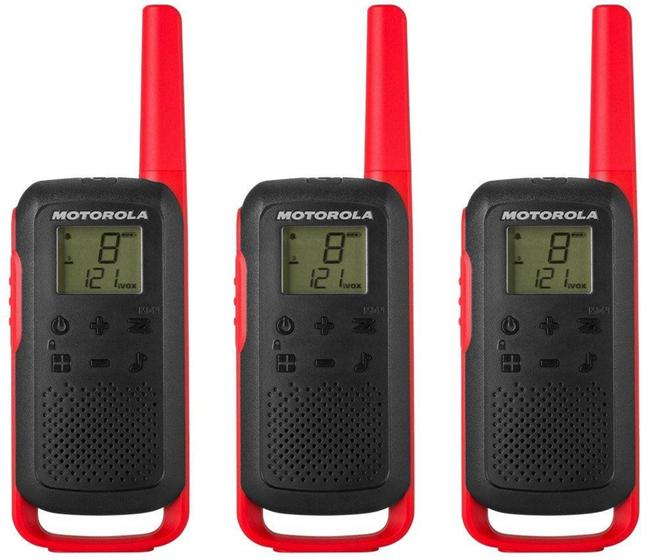 Imagem de Walkie Talkie Radio Ie Recarregavel Motorola Talkabout T210TP 22 Canais 32KM (3 Unidades)