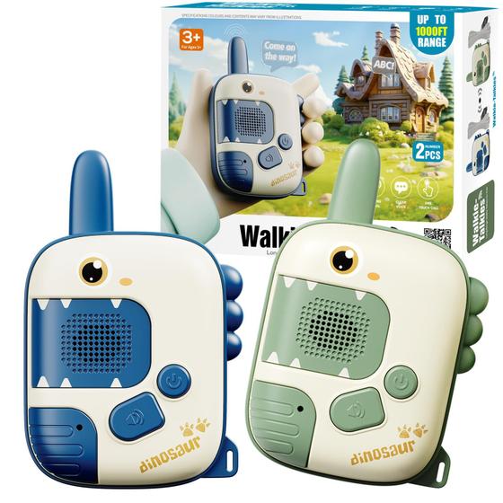 Imagem de Walkie Talkies de Dinossauro HONGID - Pacote com 2 - Para Crianças de 3 a 10 Anos