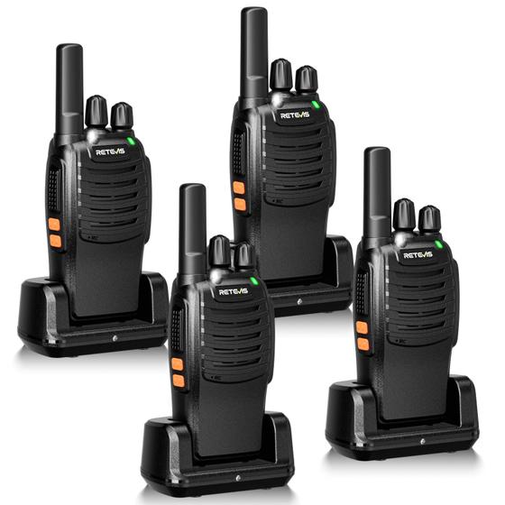 Imagem de Walkie Talkies Retevis H-777 recarregável de 16 canais (pacote com 4)