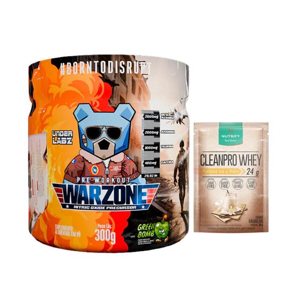 Imagem de Warzone com Pump Matrix - Pré Treino - 300g - Under Labz + Dose de Suplemento (Variado)