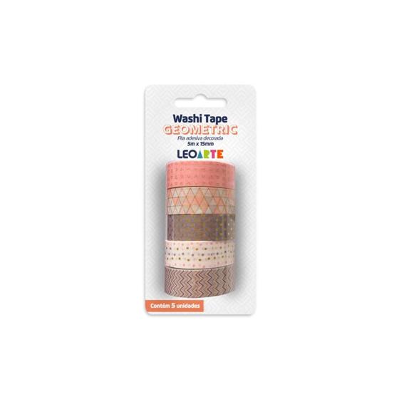 Imagem de Washi Tape Leoarte Geometric Com 05un