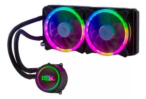 Imagem de Water Cooler Duplo Fan Cpu DEX  DX-240A LED  P/ Intel e Amd
