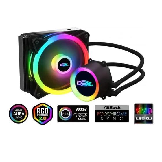 Imagem de Water Cooler LEDs Rgb 120mm Xeon para Processador Intel Amd Dex DX-121A