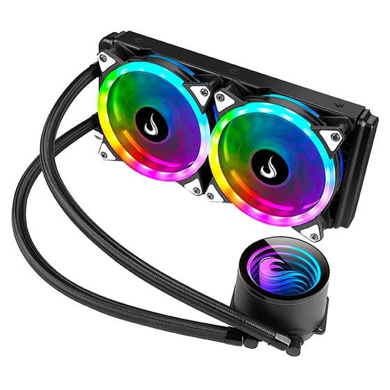 Water Cooler Rise Mode, ARGB, 240mm, AMD/Intel, Preto - RM-WCB-04-ARGB Menor preço em Water Cooler Rise Mode, ARGB, 240mm, AMD/Intel, Preto - RM-WCB-04-ARGB