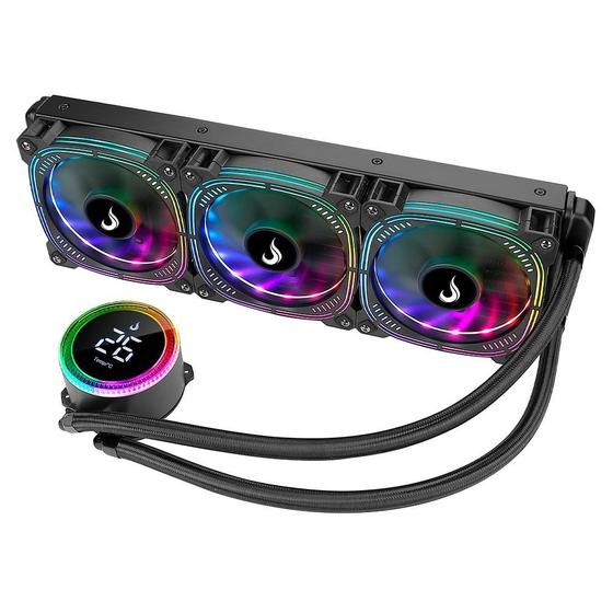 Water Cooler Rise Mode Aura Ice Black, ARGB, 360mm, AMD/Intel, Preto - RM-WAIB-06-ARGB Menor preço em Water Cooler Rise Mode Aura Ice Black, ARGB, 360mm, AMD/Intel, Preto - RM-WAIB-06-ARGB