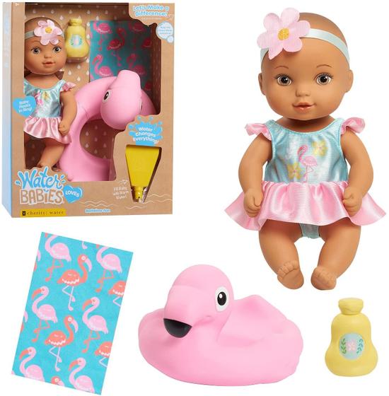 Imagem de WaterBabies Doll Bathtime Fun Flamingo, Support a Partnership with charity: water, Water Filled Baby Doll, by Just Play