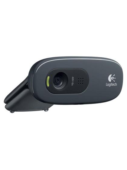 Imagem de Web Cam Logitech C270 Hd 720P 3 Megapixels Com Microfone Cor Chumbo E Preto