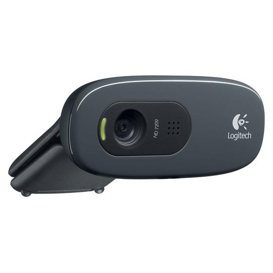 Imagem de Web Cam Logitech C270 Hd 720P 3 Megapixels Com Microfone Cor Chumbo E Preto