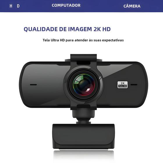 Webcam 2K Full HD 1080p com Foco Automático e Microfone USB - para PC, Mac e Laptop Menor preço em Webcam 2K Full HD 1080p com Foco Automático e Microfone USB - para PC, Mac e Laptop