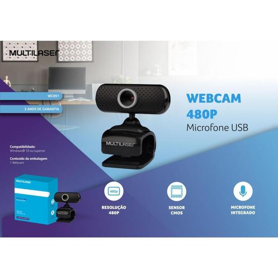 Imagem de Webcam com Microfone USB 480P PLUG & PLAY