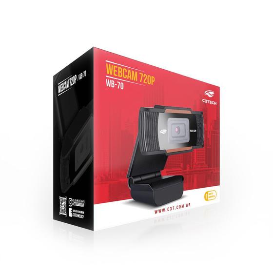 Imagem de Webcam HD 720P WB-70BK C3 Tech Camera Home Office Stream