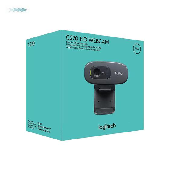 Imagem de Webcam Hd Com Microfone Embutido C270 Logitech Cor Preto