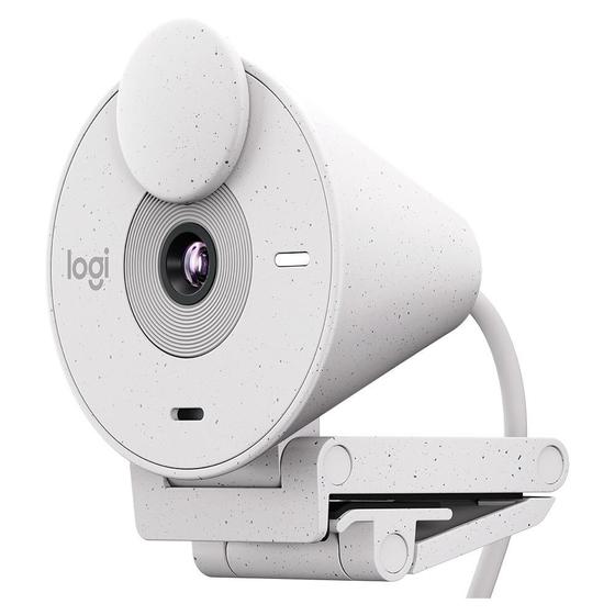 Imagem de Webcam Logitech Brio 300 Full HD, 1080p, 30 FPS, USB-C, Microfone Integrado, Branco - 960-001440