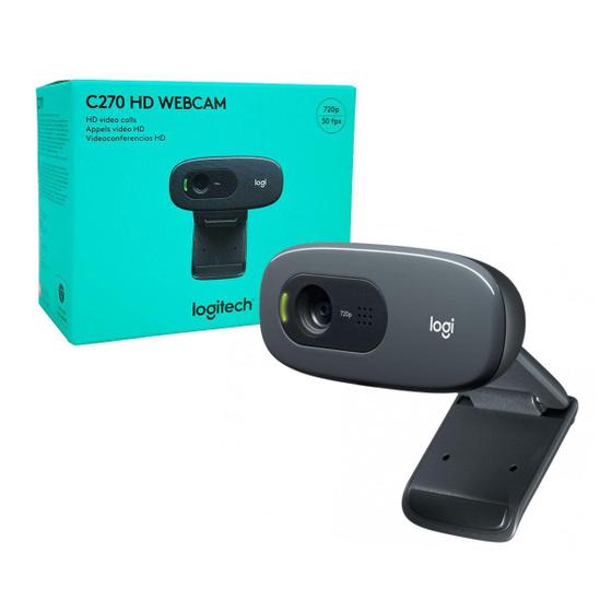 Imagem de Webcam Logitech C270, Resolução Hd 720P/30Fps, Microfone