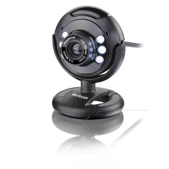 Imagem de Webcam Multilaser 6Mp NighTVision Microfone USB - WC045
