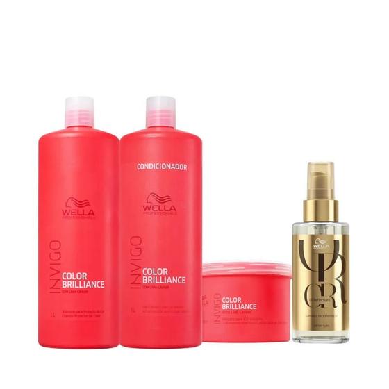 Imagem de Wella Brilliance Sh 1000ml + Cond 1000ml + Masc 500ml + Oleo 100ml