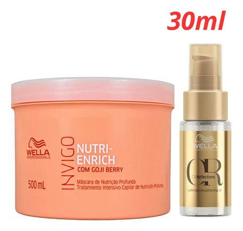 Imagem de Wella Enrich Máscara Nutrição Produnda Secos Ressecados Oil Reflections Tradicional Reflexos Luminosos