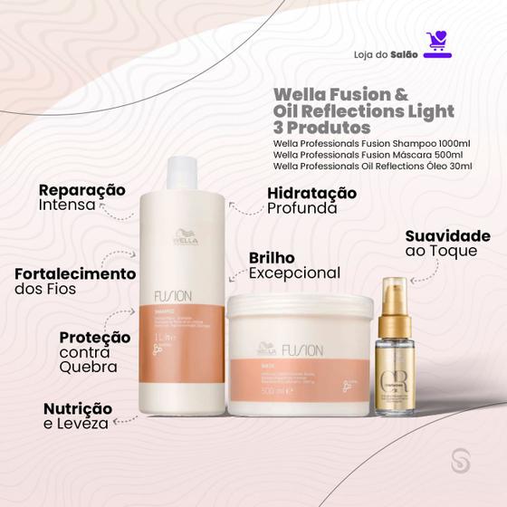 Imagem de Wella Fusion & Oil Reflections Light - 3 Produtos