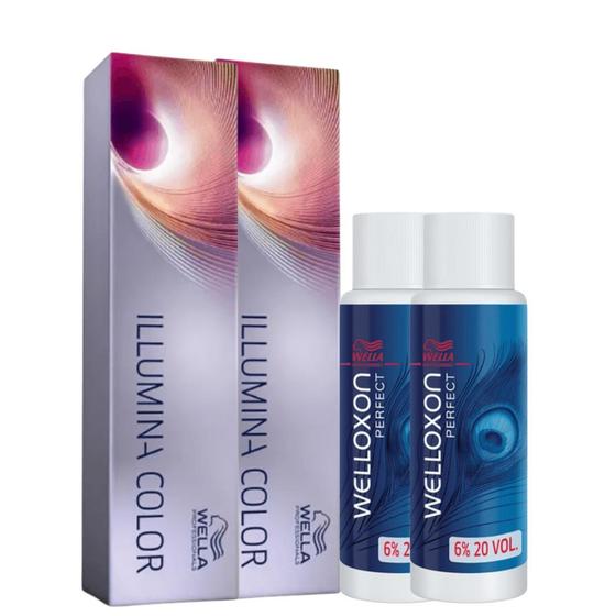 Imagem de Wella Illumina Color 2x 7/43 Louro Médio Ver. Dour. 2 Ox 20v