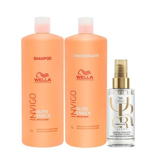 Imagem de Wella Nutri-Enrich Sh 1000ml + Cond 1000ml + Oleo Light 100ml