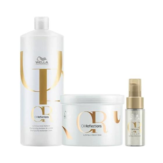 Imagem de Wella Oil Reflections Sh 1000ml + Masc 500ml + Oleo Light 30ml