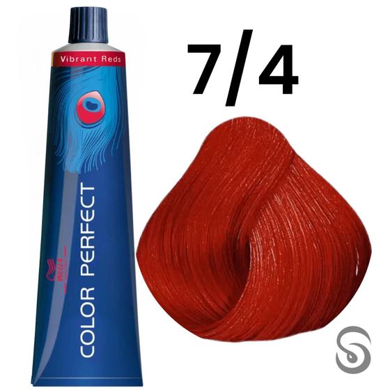 Imagem de Wella Perfect Color 7/4 Louro Médio Avermelhado Vibrant Reds 60ml