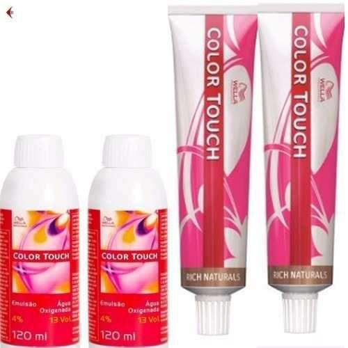 Imagem de wella professionals color touch kit de 2 tonalizante 6/0 e 2 emulsões 13vol 4% 120ml