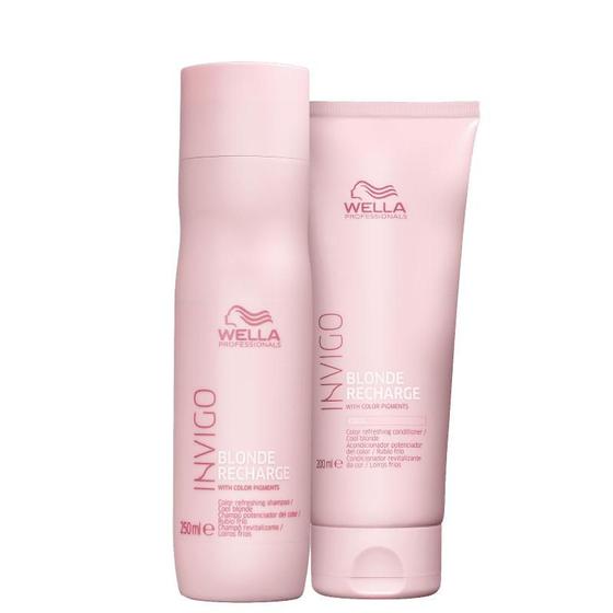 Imagem de Wella Professionals Invigo Blonde Recharge Shampoo 250ml + Condicionador 200ml