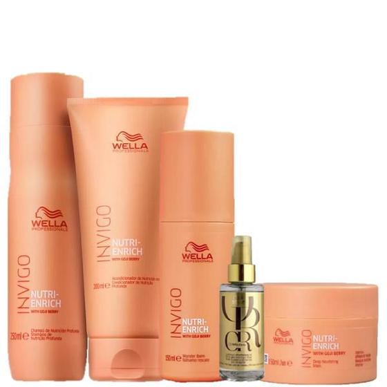 Imagem de Wella Professionals Invigo Nutri-Enrich Duo Home Care Mascara Balsamo 150ml e Oil Reflections 100ml