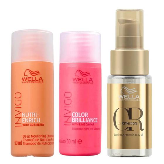 Imagem de Wella Professionals Kit - Shampoo Color Brilliance + Shampoo Nutri-Enrich + Óleo Oil Reflections