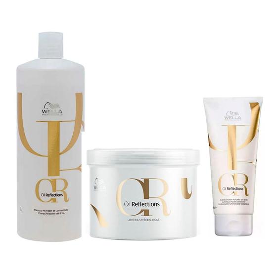 Imagem de Wella Professionals Oil Reflections Kit  Shampoo + Condicionador + Máscara